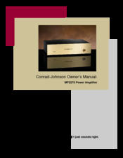 Conrad Johnson Mf2275 Manuals Manualslib