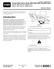 Toro Power Max HD 1028 OXE Manuals | ManualsLib