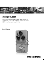 Tc electronic Mimiq Doubler Manuals | ManualsLib