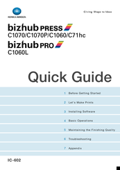 Konica Minolta Bizhub Press C1070 User Manual