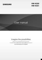 Samsung HW-K550 Manuals | ManualsLib