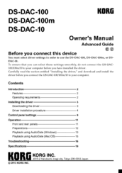 Korg Ds Dac 100 Manuals Manualslib