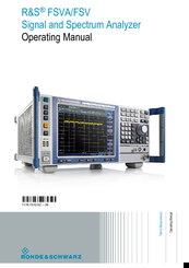 Rohde Schwarz Fsva Operating Manual Pdf Download Manualslib