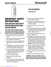 honeywell air purifier tower instructions manual manualslib manuals