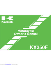Kawasaki KX250F 2009 Manuals | ManualsLib
