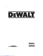 Dewalt DW840 Manuals