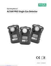 Msa Altair Pro O2 Manuals Manualslib