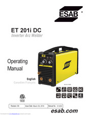 Esab ET 201i DC Manuals