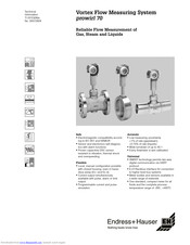 Endress+hauser prowirl 70 Manuals | ManualsLib