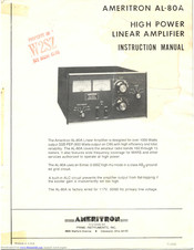 Ameritron AL-80A Manuals | ManualsLib