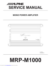 Alpine MRP-M1000 - Amplifier Manuals | ManualsLib