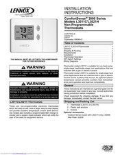 Lennox ComfortSense L3021H Manuals