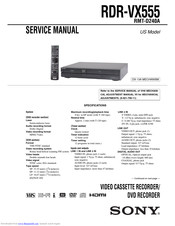 Operating Instructions user manual for Sony RDR-VX555