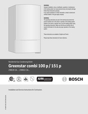 Bosch Greenstar Combi 100 P Installation And Service Instructions