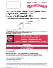 Overhead Door Destiny 1200 Manuals Manualslib