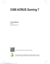 Gigabyte X399 Aorus Gaming 7 Manuals Manualslib