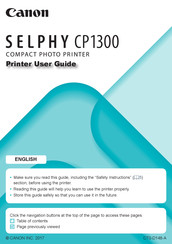 Canon Selphy CP1300 Manuals | ManualsLib