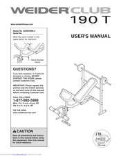 Weider Club 190 T User Manual Pdf Download