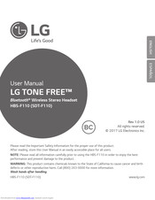 Lg TONE FREE Manuals | ManualsLib