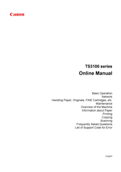 Canon TS3100 Series Manuals | ManualsLib