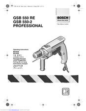 Bosch Gsb 550 Re Professional Manuals