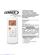 Lennox Mini Split Ms8 User Manual