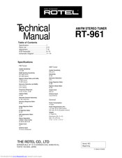 Rotel RT-961 Manuals | ManualsLib