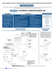 Aprilaire 600 Manuals | ManualsLib