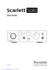 Focusrite Scarlett Solo Manuals | ManualsLib