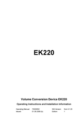 Elster Ek220 Manuals Manualslib