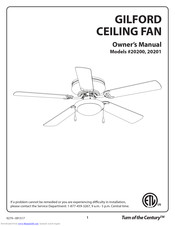 Turn Of The Century Walnut Grove Ceiling Fan Manuals