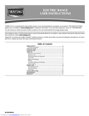Maytag gas range user manual