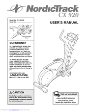 Nordictrack Cx 920 Elliptical Manuals | ManualsLib