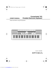 Optimus CONCERTMATE 970 Manuals | ManualsLib