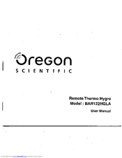 Oregon scientific BAR122HGLA Manuals | ManualsLib
