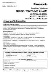 Panasonic Kx-t7730 User Manual Guide