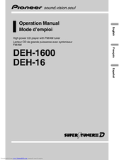 Pioneer Deh 1600 Service Manual