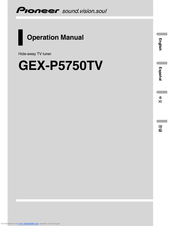 Pioneer Gex P5750tv Operation Manual Pdf Download Manualslib