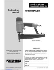 Porter-cable FN250A Manuals | ManualsLib