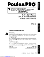 Poulan pro PP3416 Manuals | ManualsLib