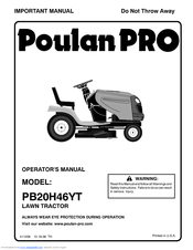 Poulan pro PB20H46YT Manuals | ManualsLib