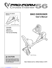 Proform CrossTrainer 56 Manuals 