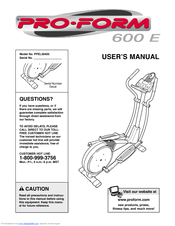 Proform 600e Manuals | ManualsLib