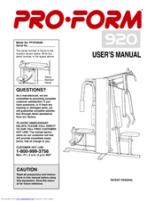 Proform 920 Manuals | ManualsLib