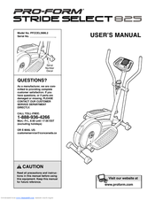 Proform StrideSelect 825 Manuals | ManualsLib