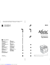 Ricoh Aficio 1013f Manuals Manualslib