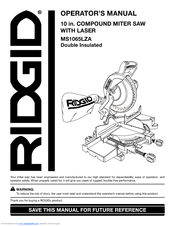 Ridgid MS1065LZA Manuals | ManualsLib