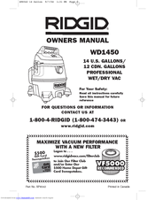 Ridgid WD1450 Manuals | ManualsLib