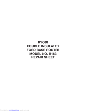 Ryobi r163 Manuals | ManualsLib