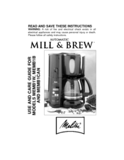 Melitta MEMB1CAN Mill & Brew Manuals | ManualsLib